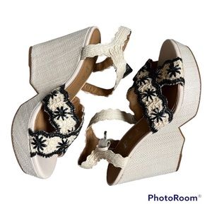 Copper Key Wildflower Raffia Wrapped Wedge Sandals